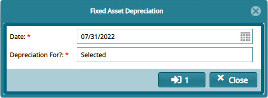 asset depreciation dialog box