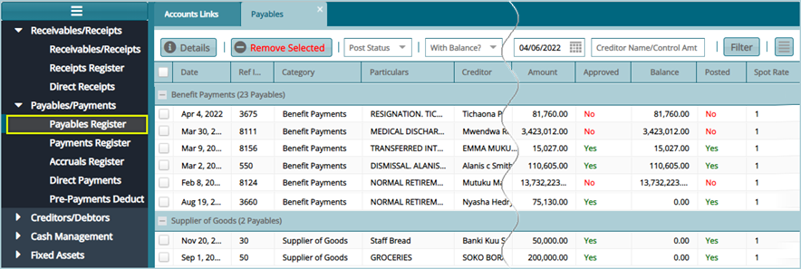 Payables/Payments