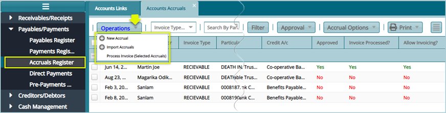 Accrual Register