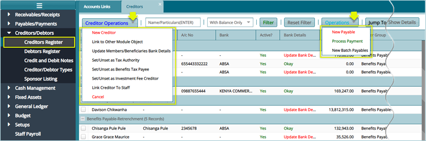 Debtors Register