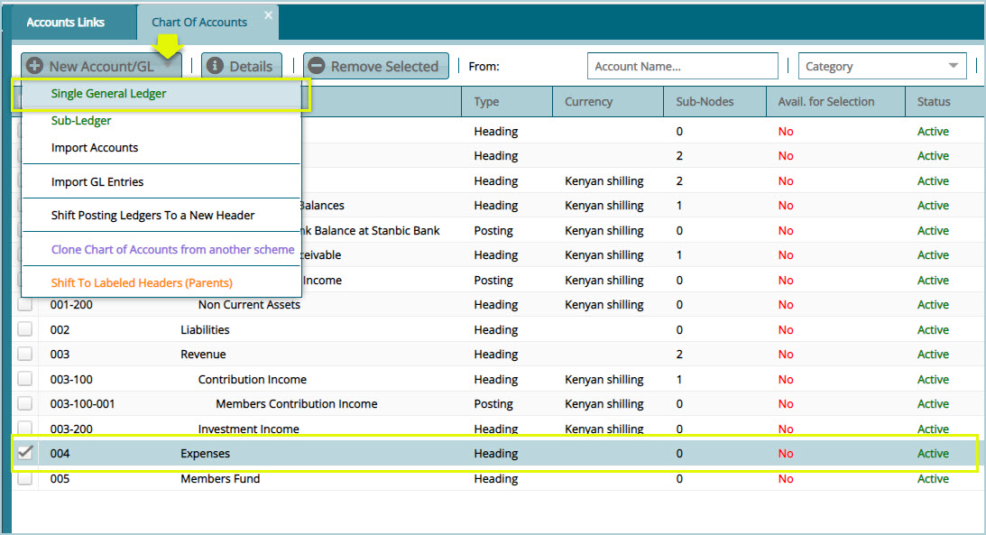 Creating a Single General ledger