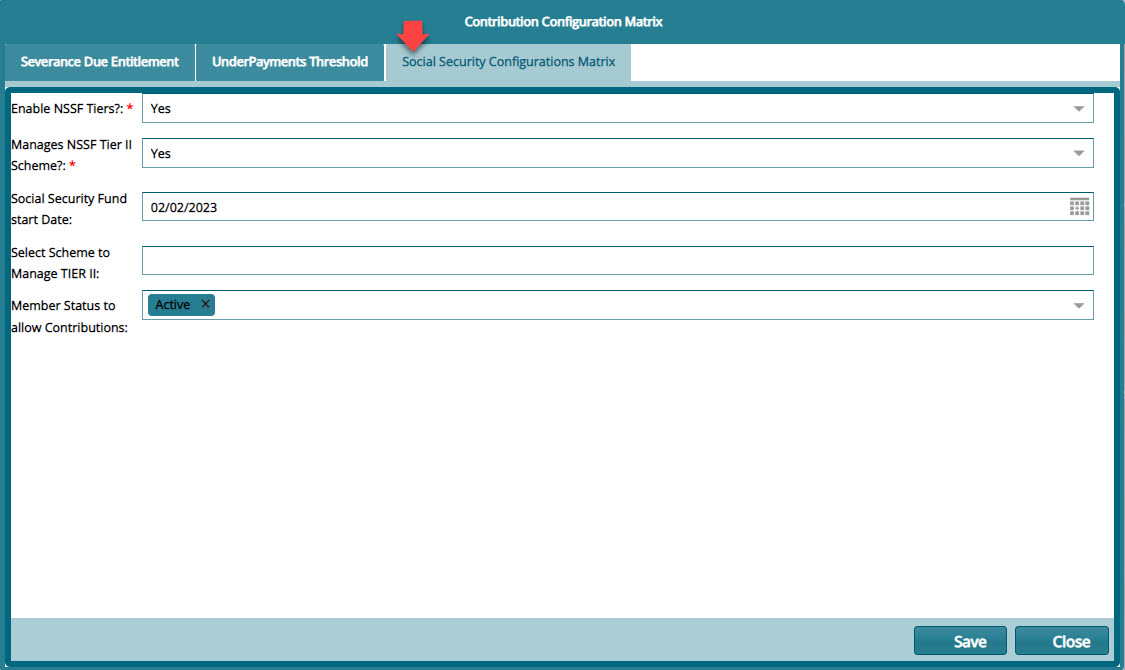NSSF configurations