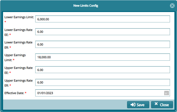 New NSSF limit configurations