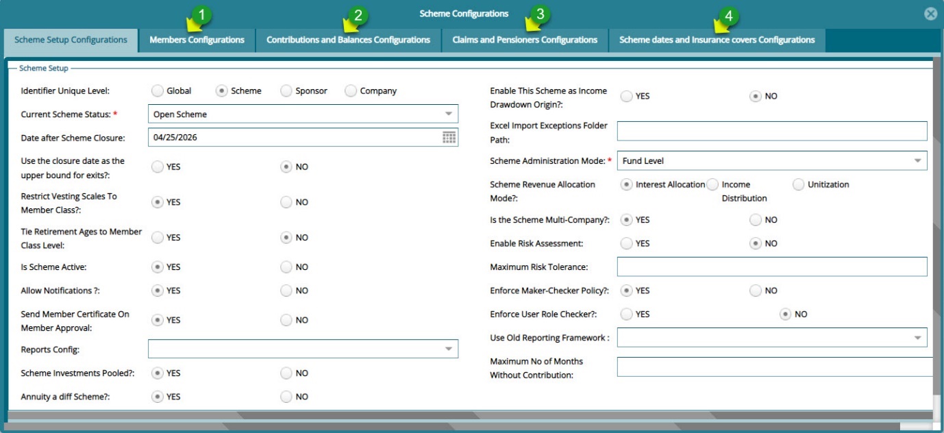 Scheme configurations