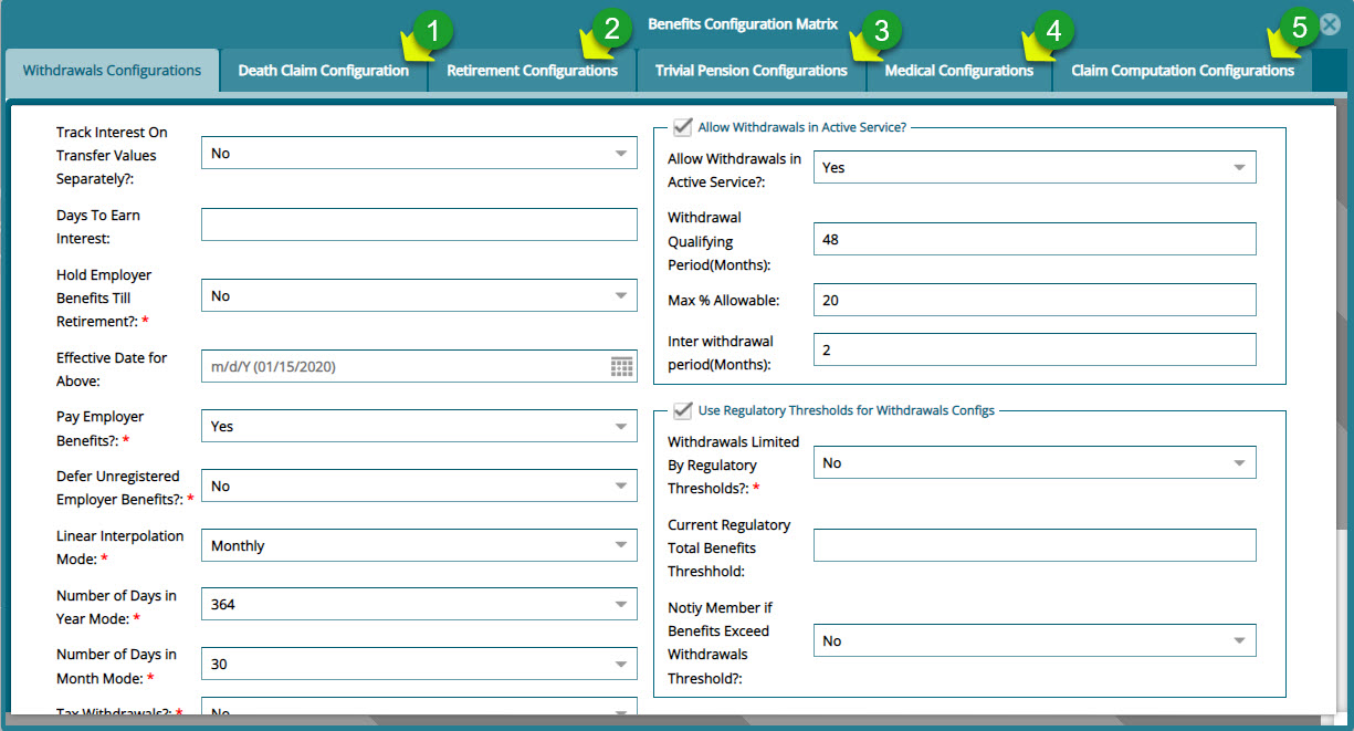 benefits configurations