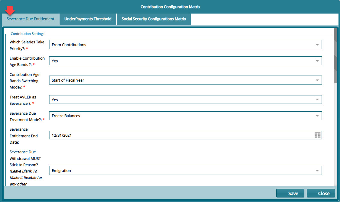 Severance configurations
