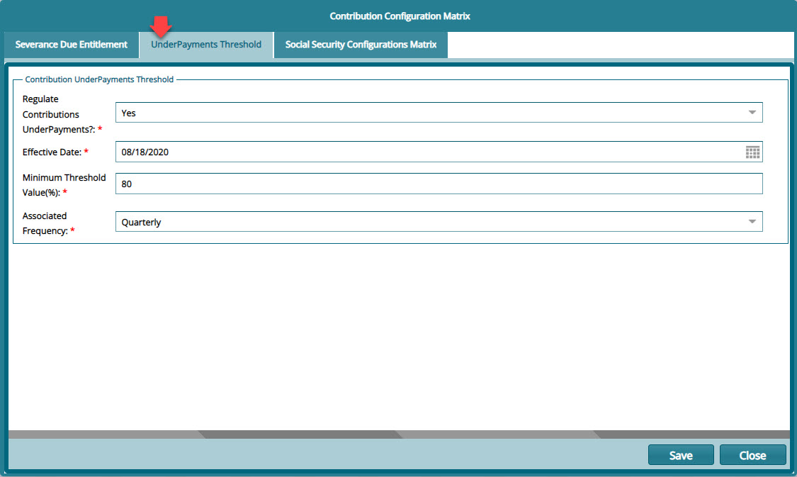 UnderPayments configurations