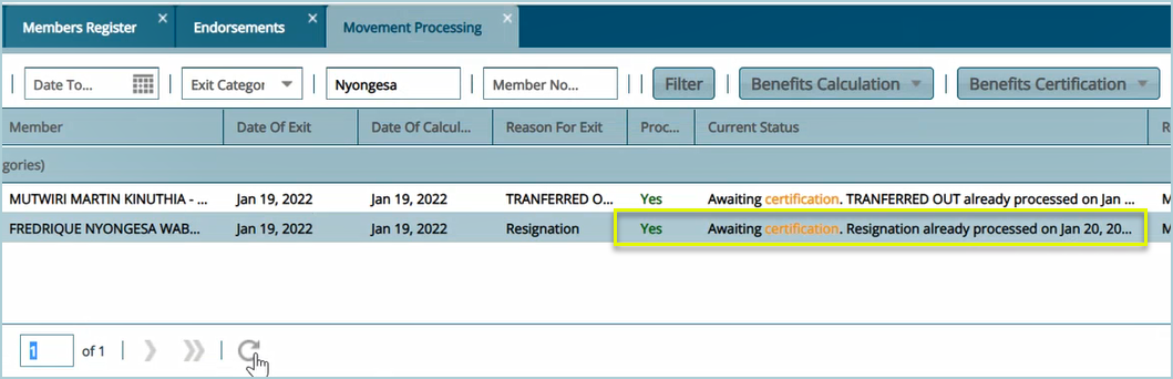 claim status