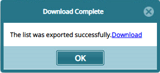 download confirmation message
