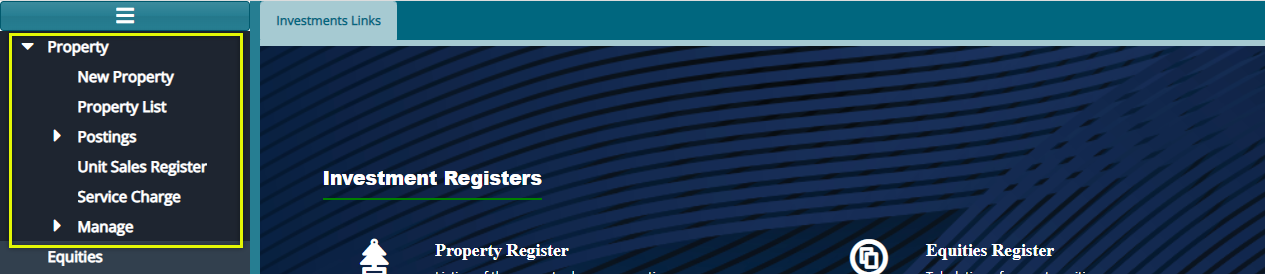 registration of properties window
