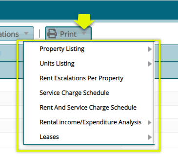 reports print menu