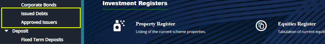 Issues Debts & Approved Issuers