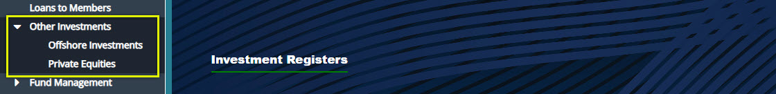 other investments menu