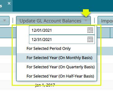 Update GL Account balances