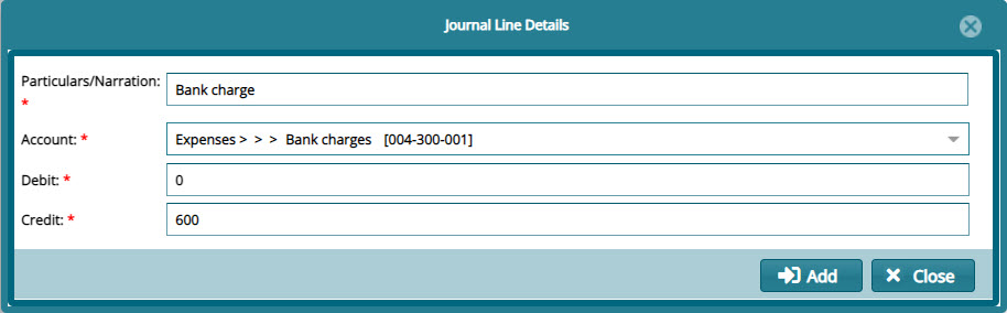 Credit line dialog box