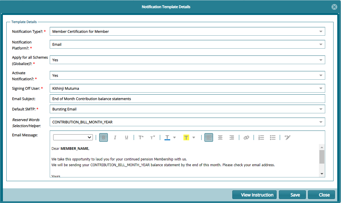notifications template design