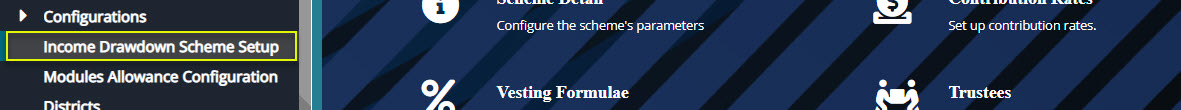 Income Drawdown menu