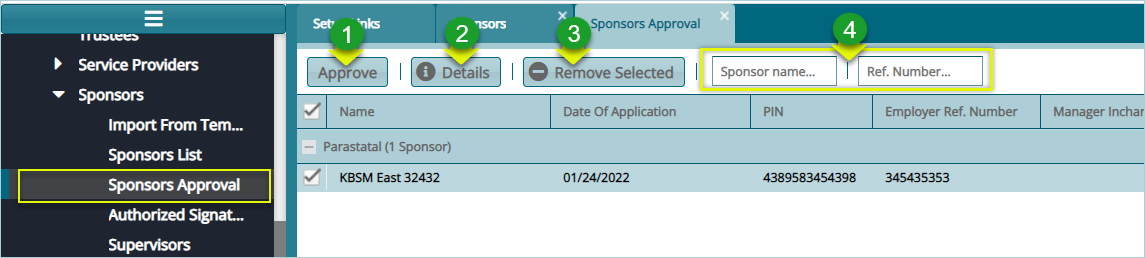 Sponsor Approval