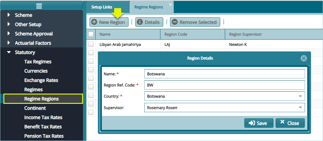 Regimes Regions