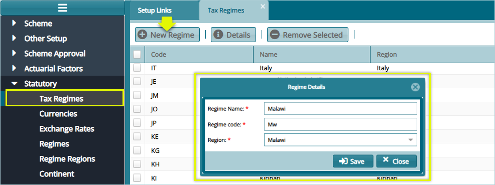 Tax Regimes