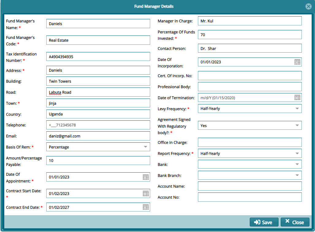 new fundmanger form