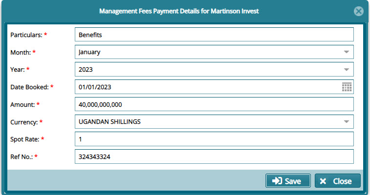 new fundmanger payment form